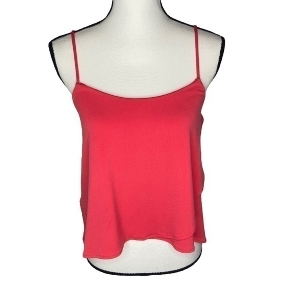 BCBGeneration Bright Coral Top Spaghetti Strap Crop Tank Blouse Top Size S